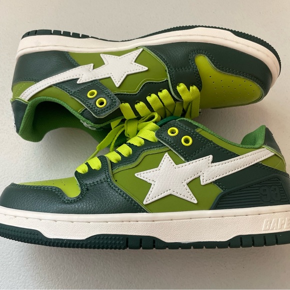 A BATHING APE BAPE men's shoes SIZE 8 #1J30191024 green color new